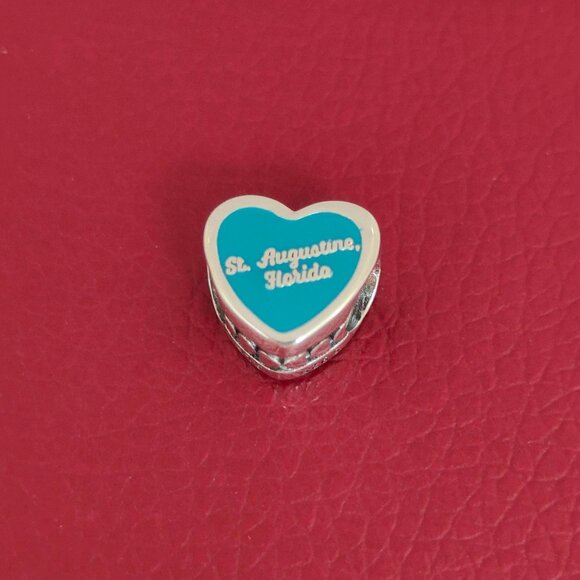 Pandora St. Augustine Florida Heart Charm Bead S925 Sterling Silver with box - Picture 5 of 5
